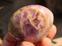 Polished  Chevron Amethyst Galet / Palm Stones x 6 From Madagascar - Toprock Gemstones and Minerals 