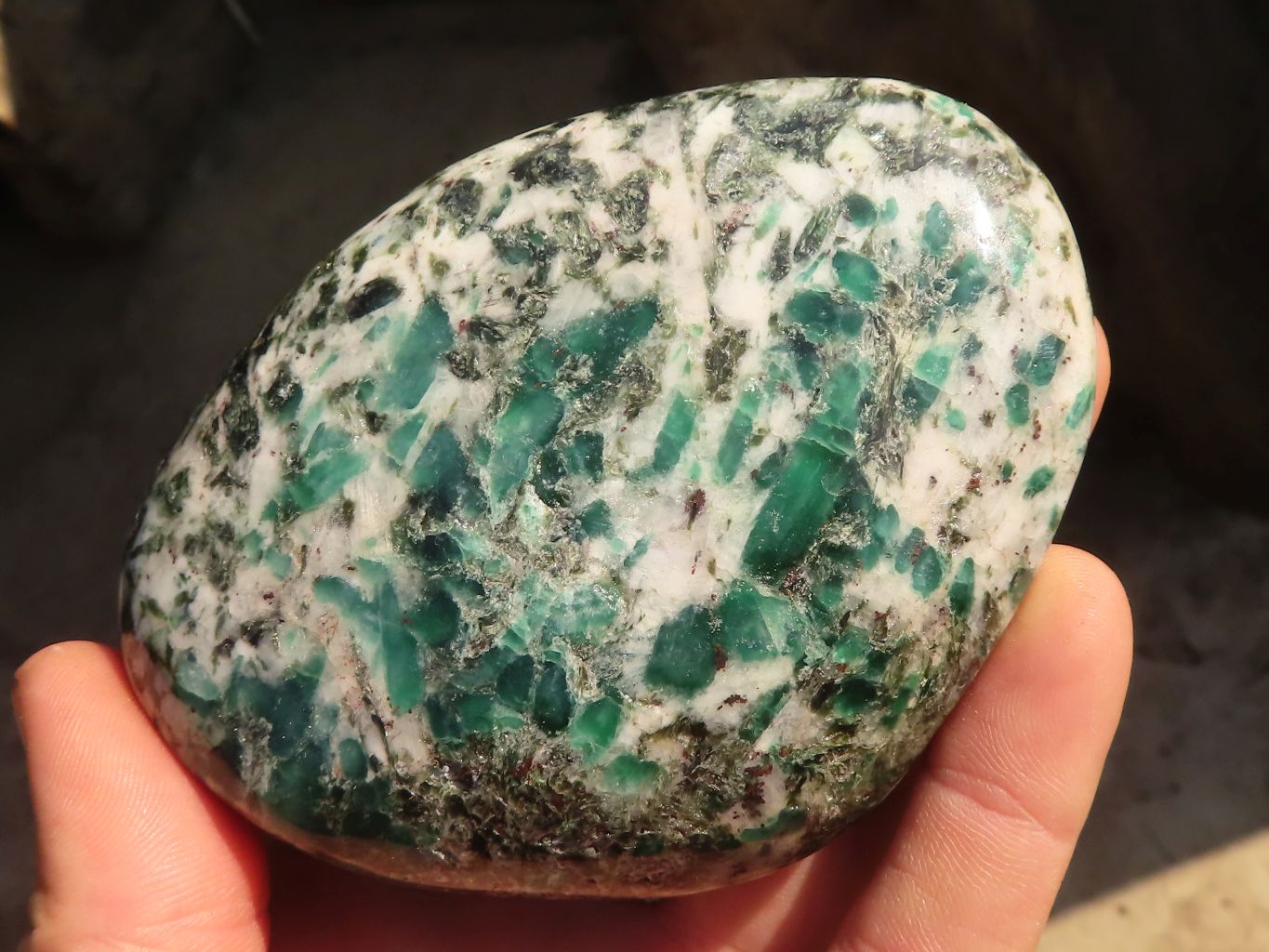 Polished Emerald Mica In Matrix Free Forms x 3 From Mutoko, Zimbabwe - Toprock Gemstones and Minerals 