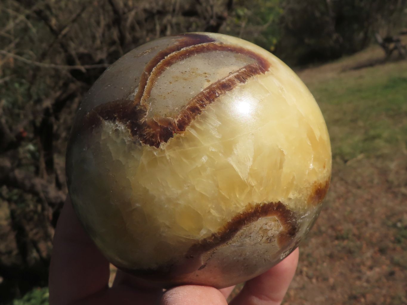 Polished Pair Of Septerye (Calcite & Aragonite) Spheres  x 2 From Mahajanga, Madagascar - TopRock