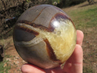 Polished Pair Of Septerye (Calcite & Aragonite) Spheres  x 2 From Mahajanga, Madagascar - TopRock
