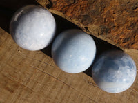 Polished Blue Calcite Spheres  x 4 From Ihadilalana, Madagascar - Toprock Gemstones and Minerals 