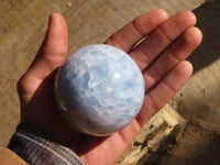 Polished Blue Calcite Spheres  x 4 From Ihadilalana, Madagascar - Toprock Gemstones and Minerals 
