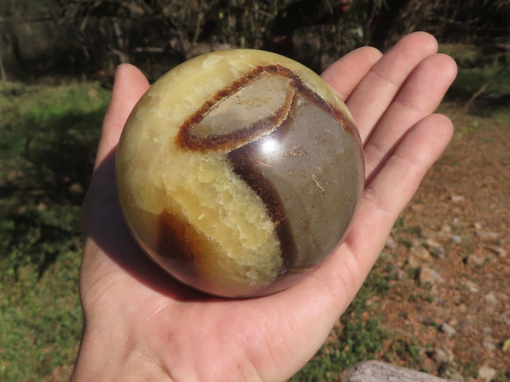 Polished Pair Of Septerye (Calcite & Aragonite) Spheres  x 2 From Mahajanga, Madagascar - TopRock
