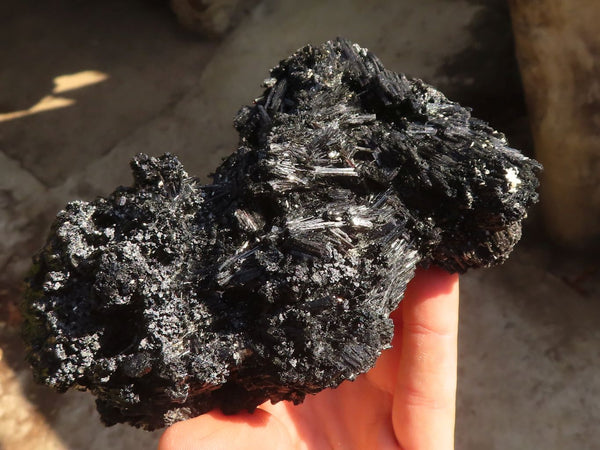 Natural Schorl Black Tourmaline Specimens x 2 From Erongo, Namibia