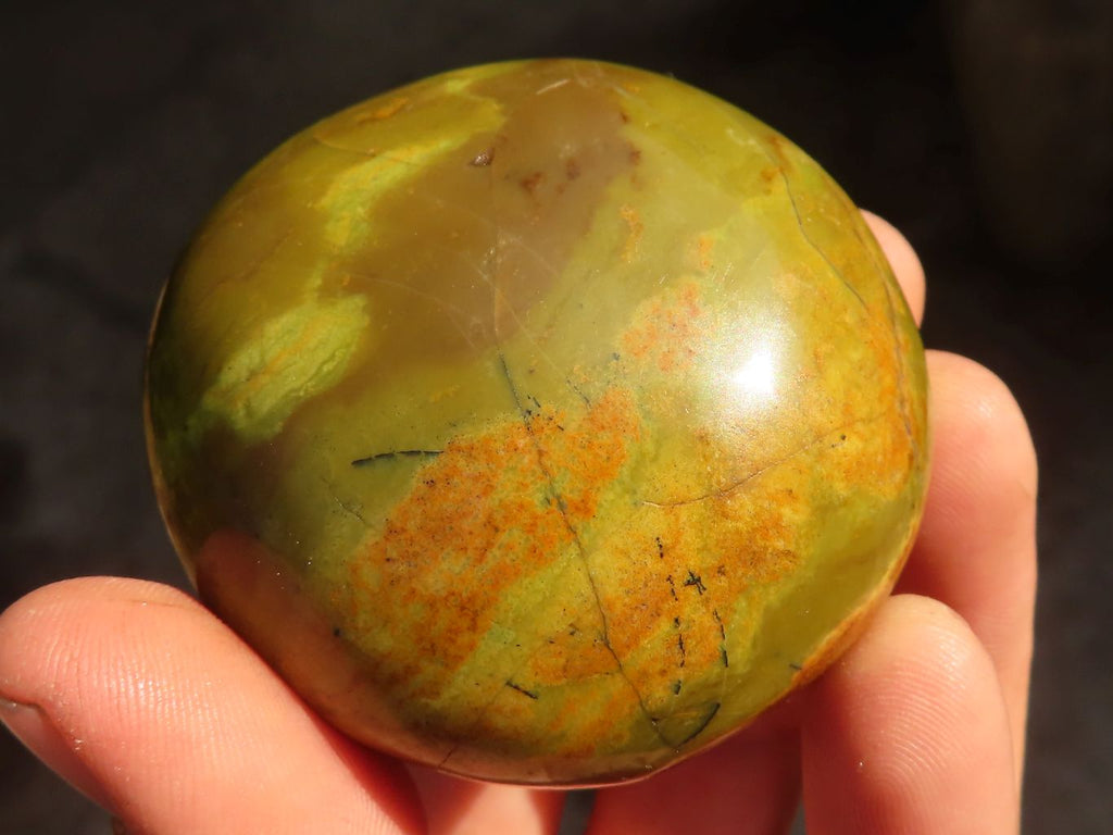 Polished  Green Opal Galet / Palm Stones x 12 From Antsirabe, Madagascar - Toprock Gemstones and Minerals 