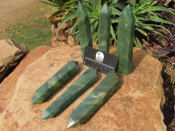 Polished Aventurine Crystal Points & Double Terminated Crystal Points x 6 From Zimbabwe - TopRock