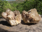 Natural Smokey Phantom Quartz Clusters  x 2 From Luena, Congo - TopRock