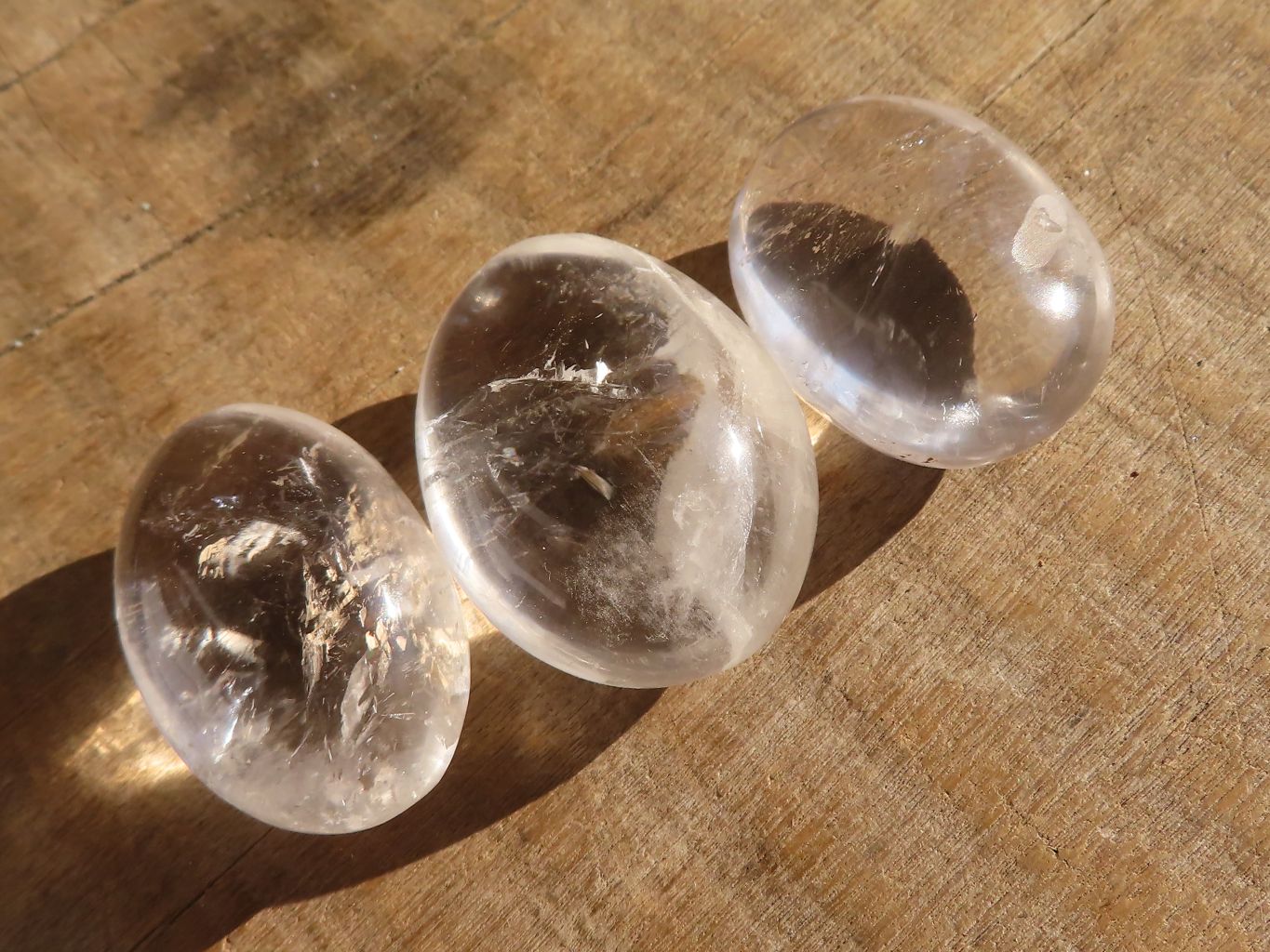 Polished Mini Semi Optic Rock Crystal Palm Stones  x 70 From Madagascar - Toprock Gemstones and Minerals 
