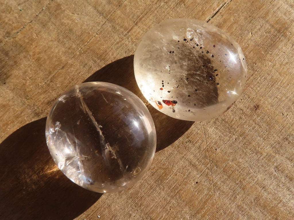 Polished Mini Semi Optic Rock Crystal Palm Stones  x 70 From Madagascar - Toprock Gemstones and Minerals 