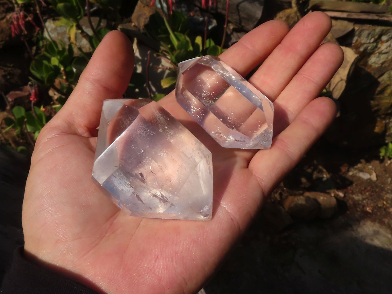 Polished Double Terminated Semi Optic Clear Quartz Points x 12 From Madagascar - Toprock Gemstones and Minerals 