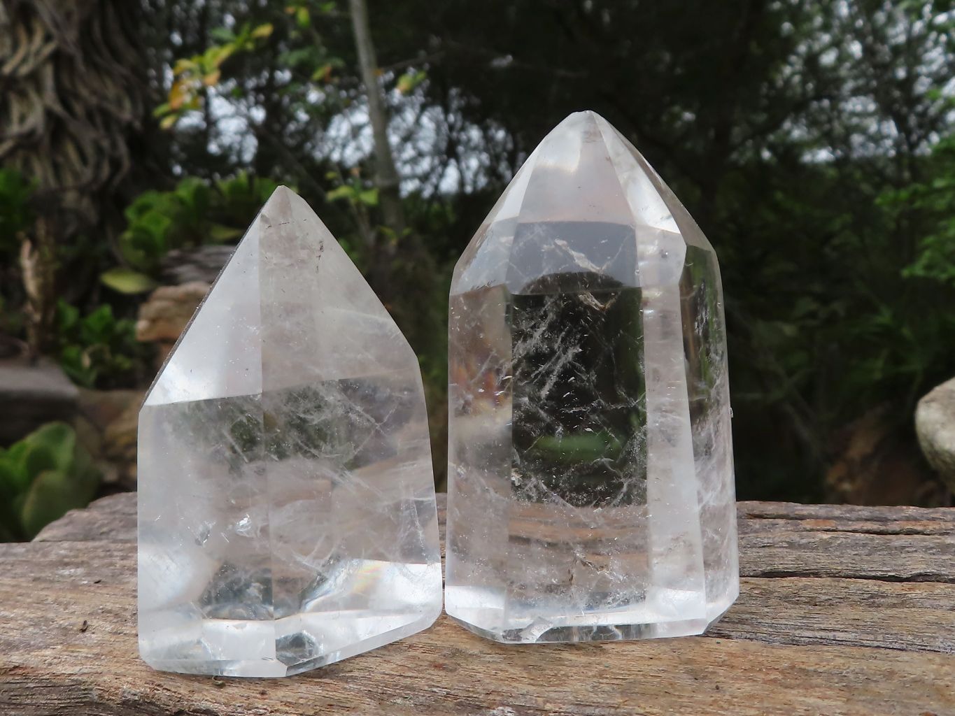 Polished Semi Optic Clear Quartz Points  x 12 From Madagascar - Toprock Gemstones and Minerals 