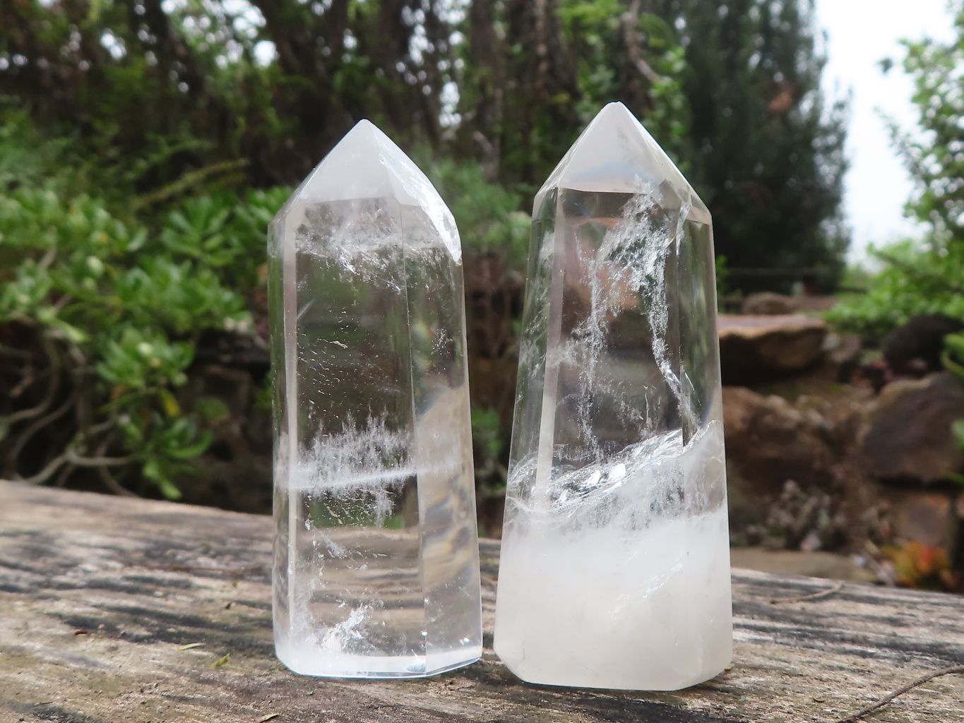 Polished Semi Optic Clear Quartz Points  x 12 From Madagascar - Toprock Gemstones and Minerals 