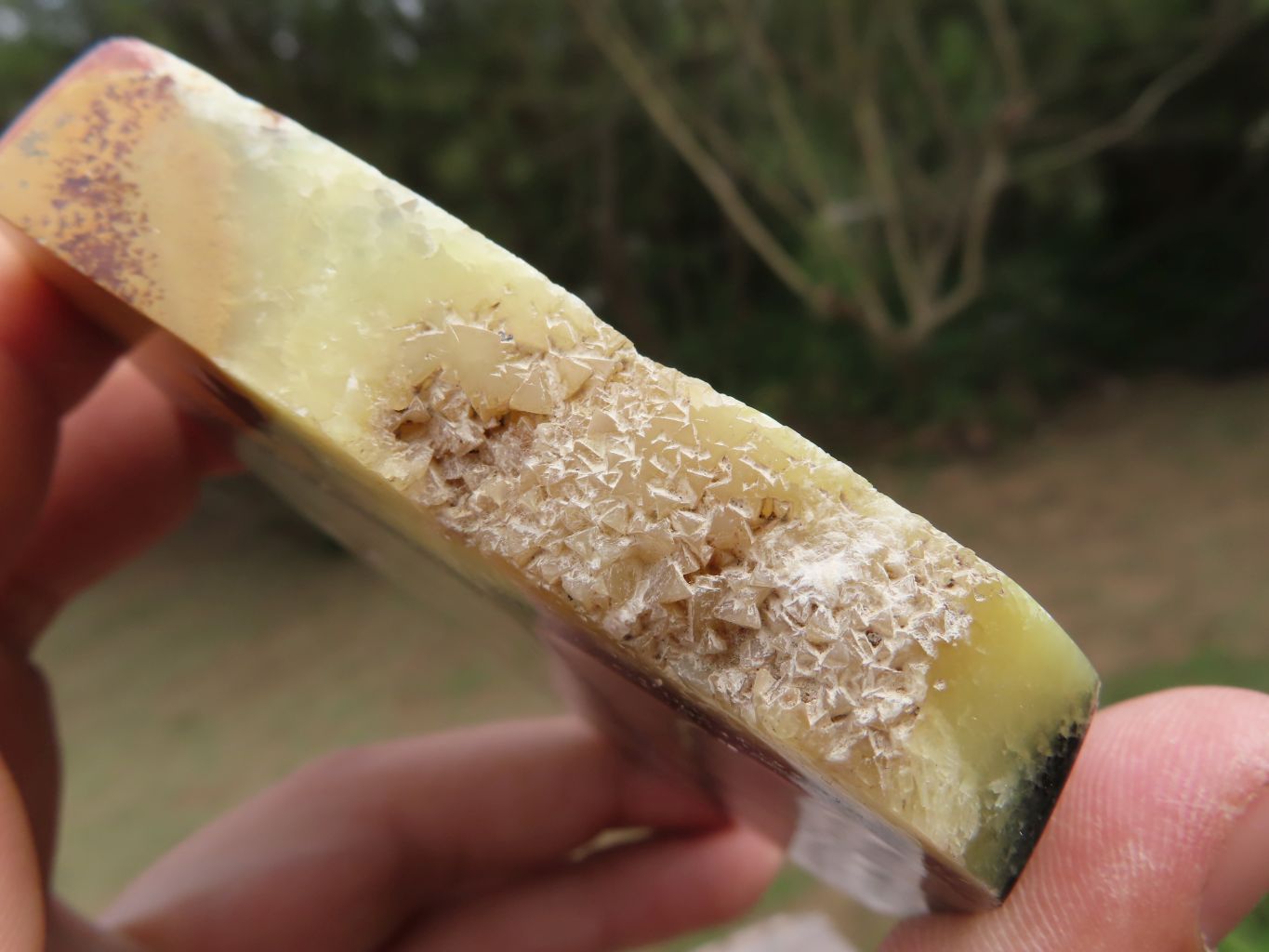 Polished Septerye (Aragonite & Calcite) Slices x 12 From Mahajanga, Madagascar - TopRock