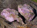 Natural Rough Stichtite & Green Serpentine Specimens x 2 From Barberton, South Africa - TopRock