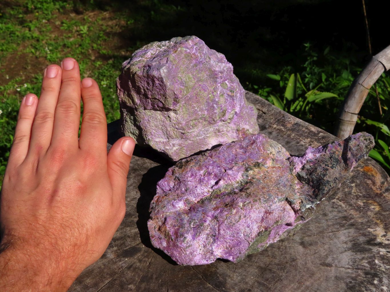 Natural Rough Stichtite & Green Serpentine Specimens x 2 From Barberton, South Africa - TopRock
