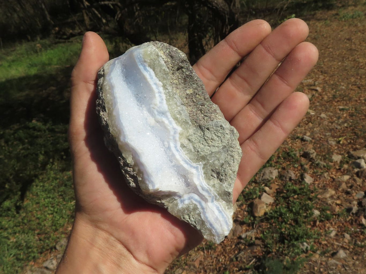 Natural Blue Lace Agate Geode Specimens  x 6 From Nsanje, Malawi - TopRock