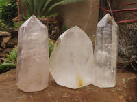 Polished Clear Quartz Crystal Points x 3 From Madagascar - TopRock