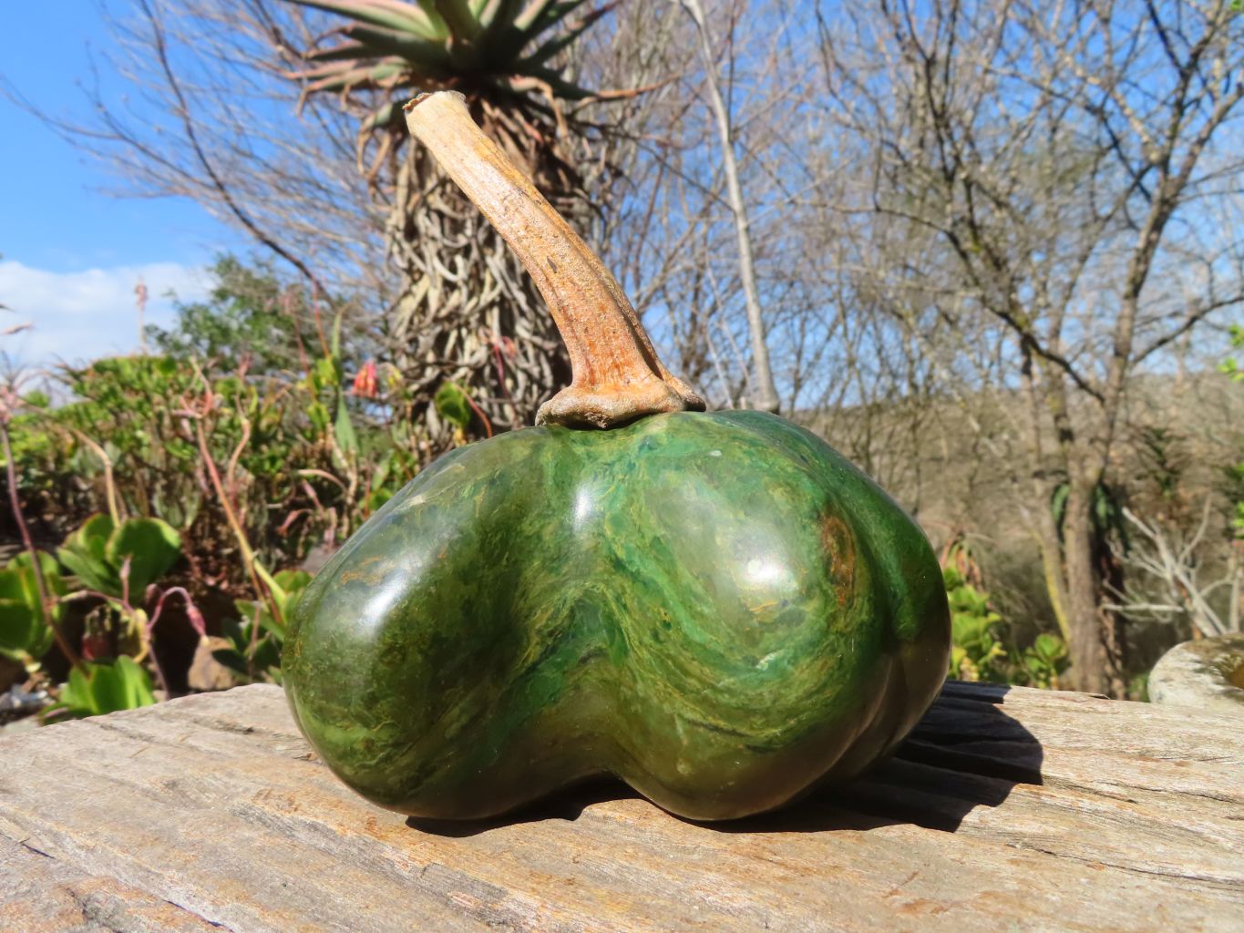 Polished Green Verdite Pumpkin Carving  x 1 From Zimbabwe - Toprock Gemstones and Minerals 
