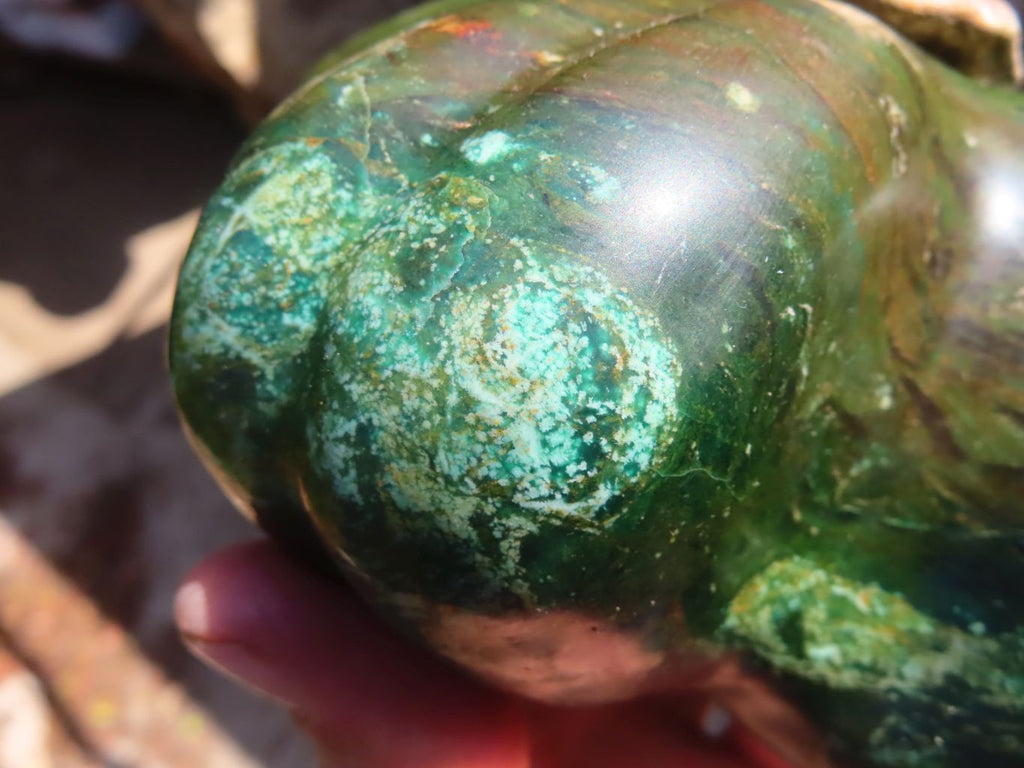 Polished Green Verdite Pumpkin Carving  x 1 From Zimbabwe - Toprock Gemstones and Minerals 