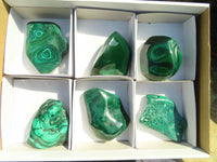 Polished Malachite Free Forms x 6 From Congo - Toprock Gemstones and Minerals 