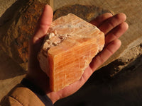 Natural New Sunset Orange Calcite Specimens  x 4 From Spitzkop, Namibia - Toprock Gemstones and Minerals 