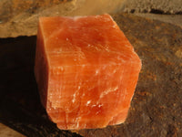 Natural New Sunset Orange Calcite Specimens  x 4 From Spitzkop, Namibia - Toprock Gemstones and Minerals 