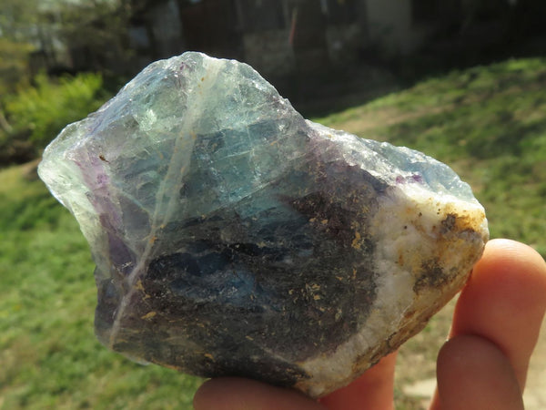 Natural Selected Watermelon Fluorite Cobbed Pieces x 5 From Uis, Namibia - TopRock