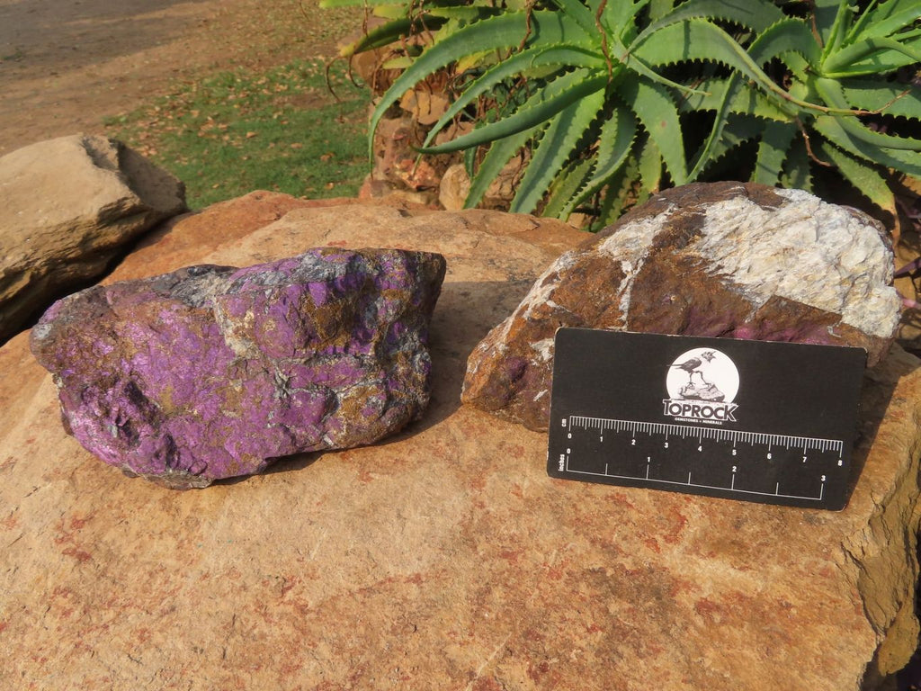 Natural Large Rough Purpurite Specimens x 2 From Erongo, Namibia - TopRock