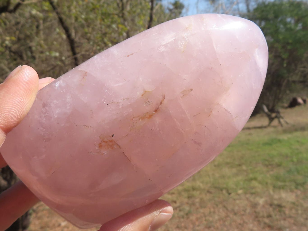 Polished Pink Rose Quartz Standing Free Forms  x 3 From Madagascar - TopRock