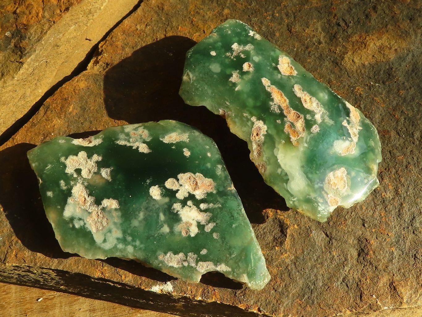 Polished On One Side Emerald Mtorolite Plates x 12 From Mutorashanga, Zimbabwe - Toprock Gemstones and Minerals 