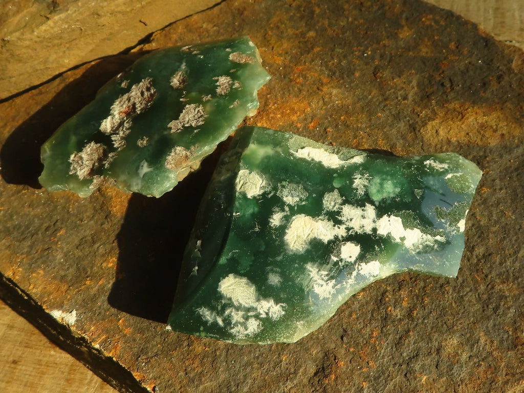 Polished On One Side Emerald Mtorolite Plates x 12 From Mutorashanga, Zimbabwe - Toprock Gemstones and Minerals 