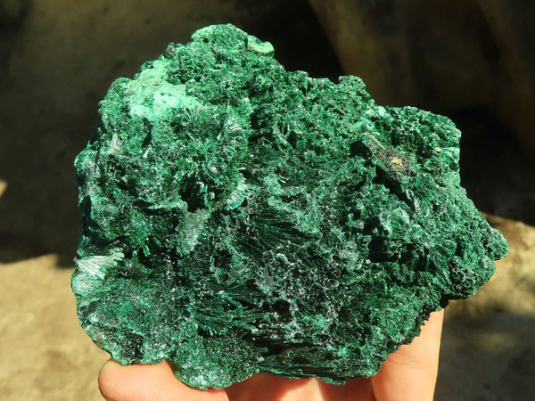 Natural Chatoyant Silky Malachite Specimens  x 3 From Kasompe, Congo - Toprock Gemstones and Minerals 