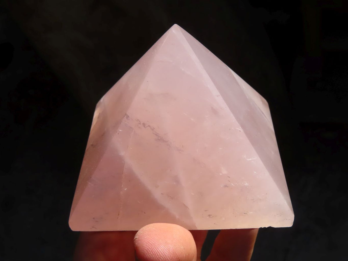 Polished Double Terminated Rose Quartz Point & Pyramid x 2 From Antsirabe, Madagascar - Toprock Gemstones and Minerals 