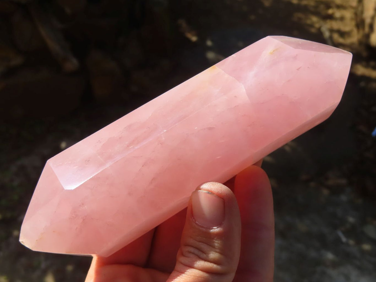 Polished Double Terminated Rose Quartz Point & Pyramid x 2 From Antsirabe, Madagascar - Toprock Gemstones and Minerals 