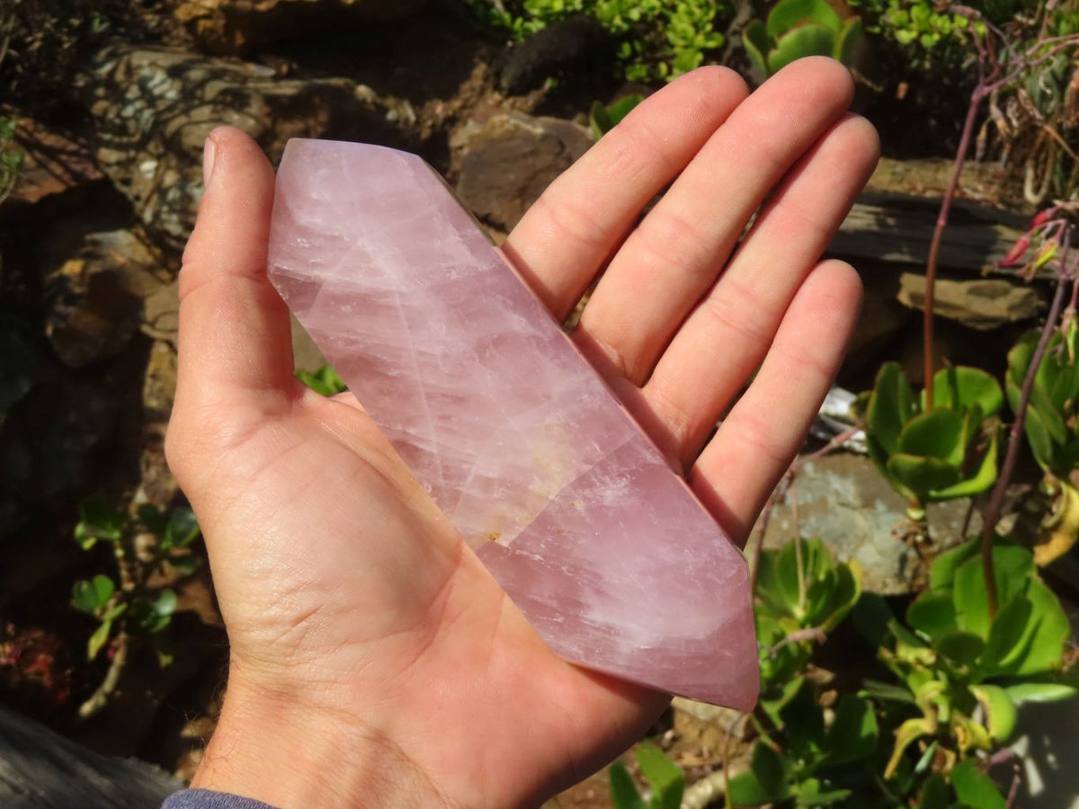 Polished Double Terminated Rose Quartz Point & Pyramid x 2 From Antsirabe, Madagascar - Toprock Gemstones and Minerals 