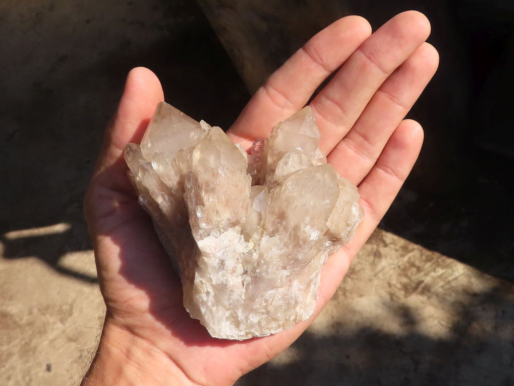 Natural Cascading White Phantom Smokey Quartz Clusters  x 6 From Luena, Congo - Toprock Gemstones and Minerals 