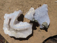 Natural Etched Blue Chalcedony Specimens  x 20 From Malawi - TopRock
