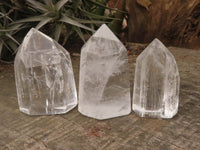 Polished Semi Optic Quartz Crystal Points x 12 From Madagascar - TopRock