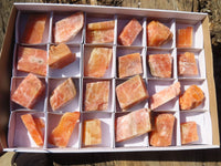 Natural New Sunset Orange Calcite Specimens  x 24 From Spitzkop, Namibia - Toprock Gemstones and Minerals 