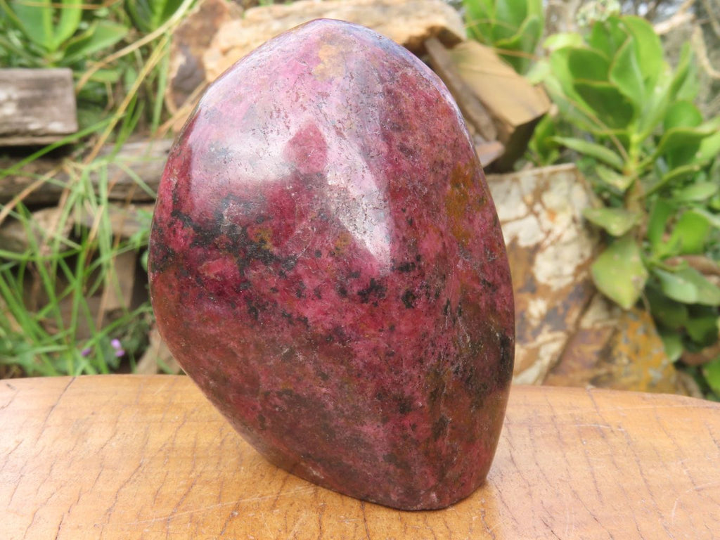 Polished Red Rhodonite x 2 Free Forms x 1 Free Form Cut To Stand x 3 From Zimbabwe - TopRock