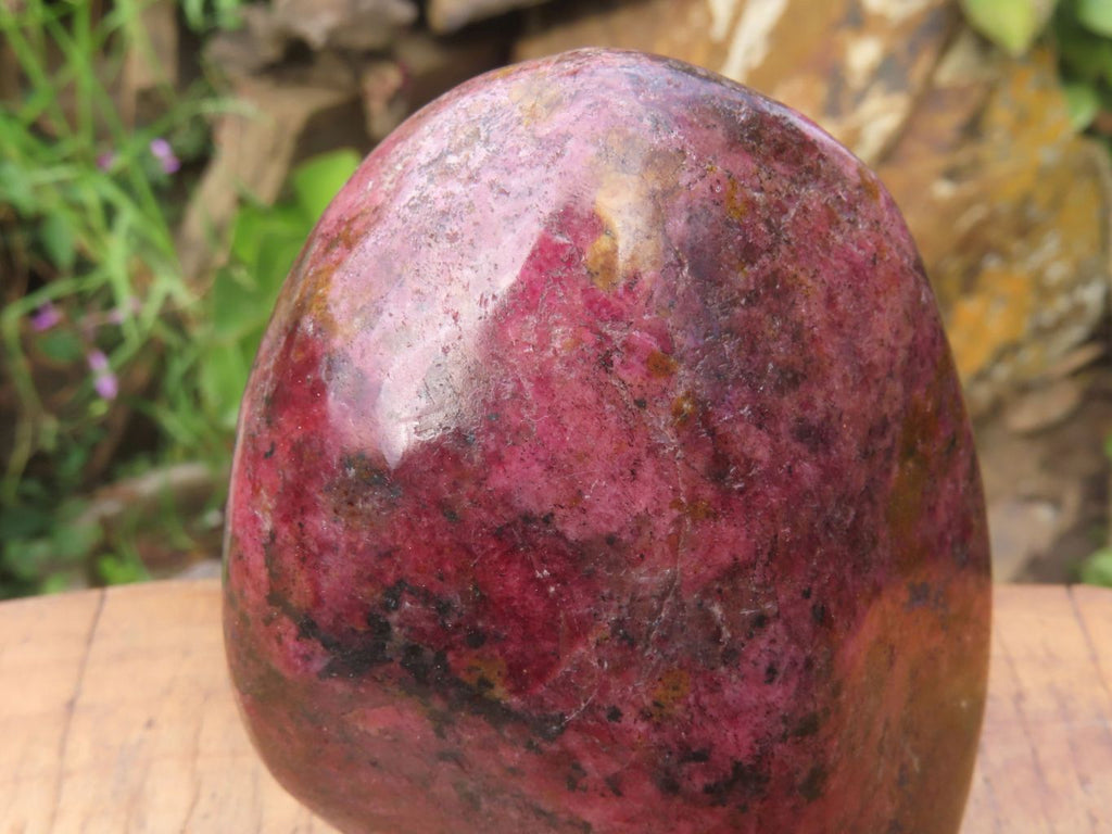 Polished Red Rhodonite x 2 Free Forms x 1 Free Form Cut To Stand x 3 From Zimbabwe - TopRock
