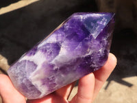 Polished Deep Purple Chevron Amethyst Points  x 2 From Zambia - Toprock Gemstones and Minerals 