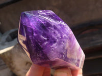 Polished Deep Purple Chevron Amethyst Points  x 2 From Zambia - Toprock Gemstones and Minerals 