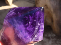 Polished Deep Purple Chevron Amethyst Points  x 2 From Zambia - Toprock Gemstones and Minerals 
