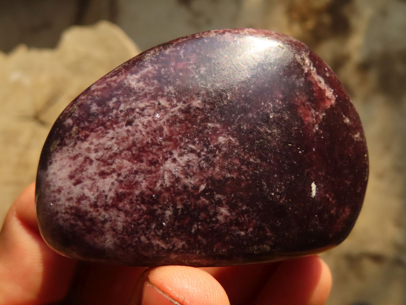 Polished Purple Lepidolite Free Forms  x 6 From Zimbabwe - Toprock Gemstones and Minerals 