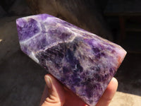 Polished Deep Purple Chevron Amethyst Points  x 2 From Zambia - Toprock Gemstones and Minerals 