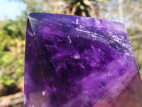 Polished Deep Purple Chevron Amethyst Points  x 2 From Zambia - Toprock Gemstones and Minerals 