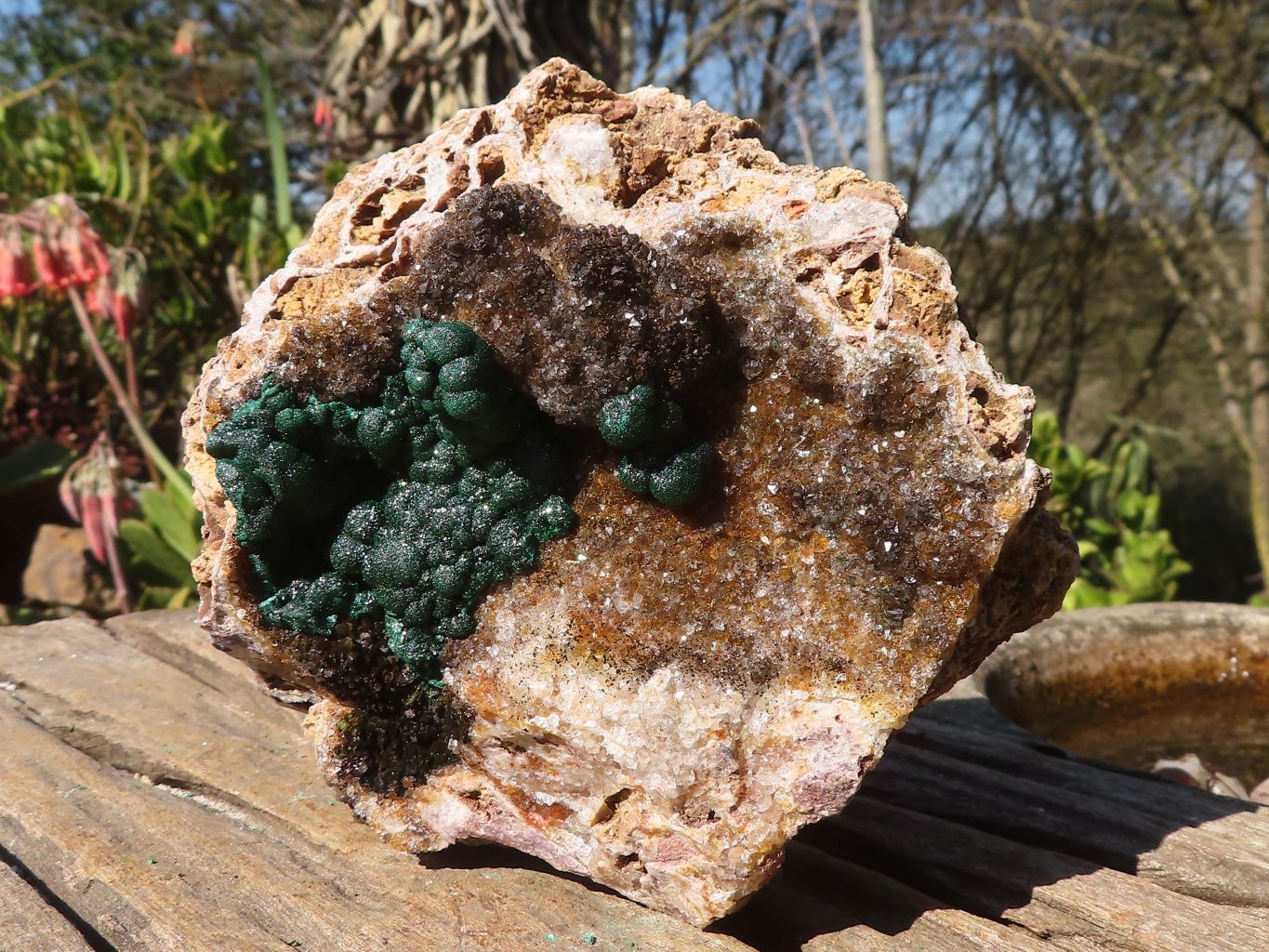 Natural Rare Ball Malachite On Drusy Quartz & Dolomite Matrix  x 1 From Kambove, Congo - Toprock Gemstones and Minerals 