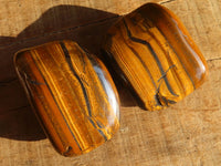 Polished Golden Tigers Eye Free Forms x 6 From Prieska, Northern Cape