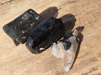 Natural Schorl Black Tourmaline Specimens  x 12 From Erongo, Namibia - Toprock Gemstones and Minerals 